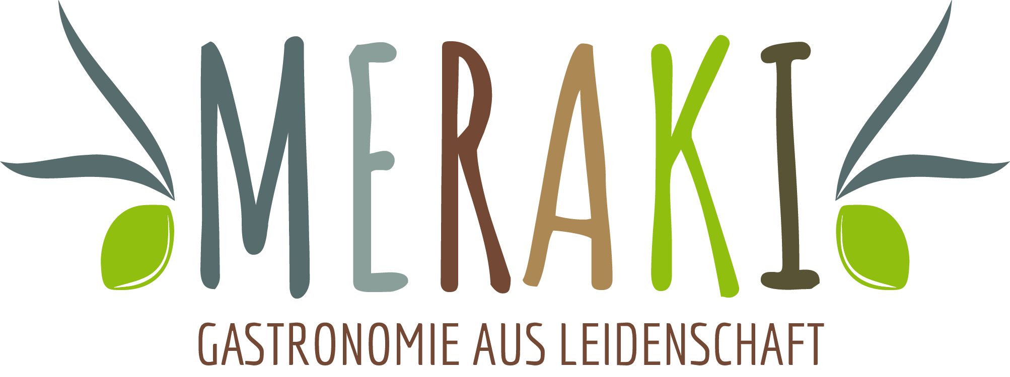 Logo of Meraki font with olives